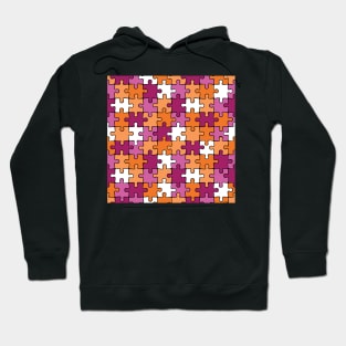 Lesbian Pride Puzzle Pattern Hoodie